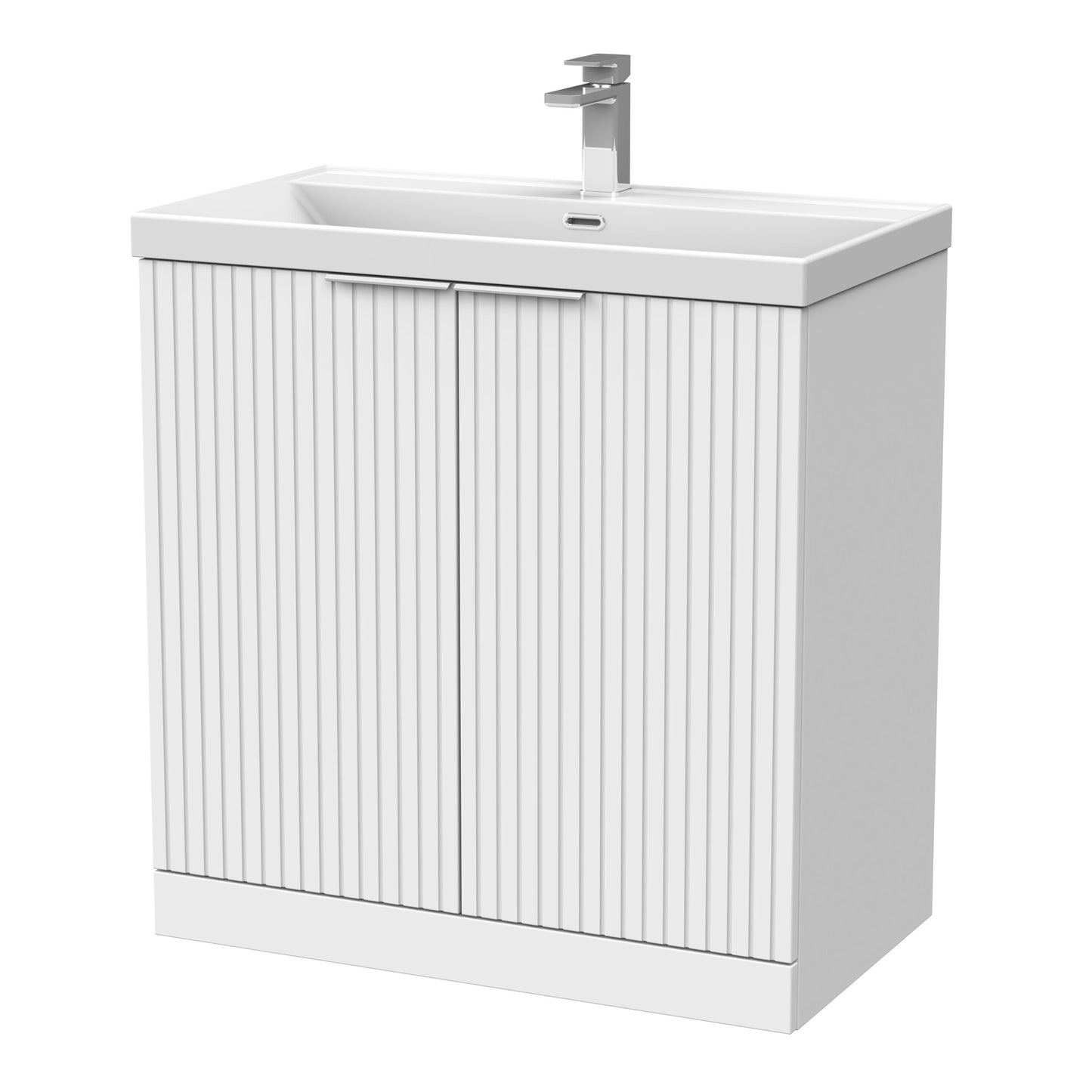 [BFLF105E] Callingwood Contemporary Floor Standing 2 Door Vanity Unit with Thin-Edge Ceramic Basin, Choice of Size and Colour - Cutout