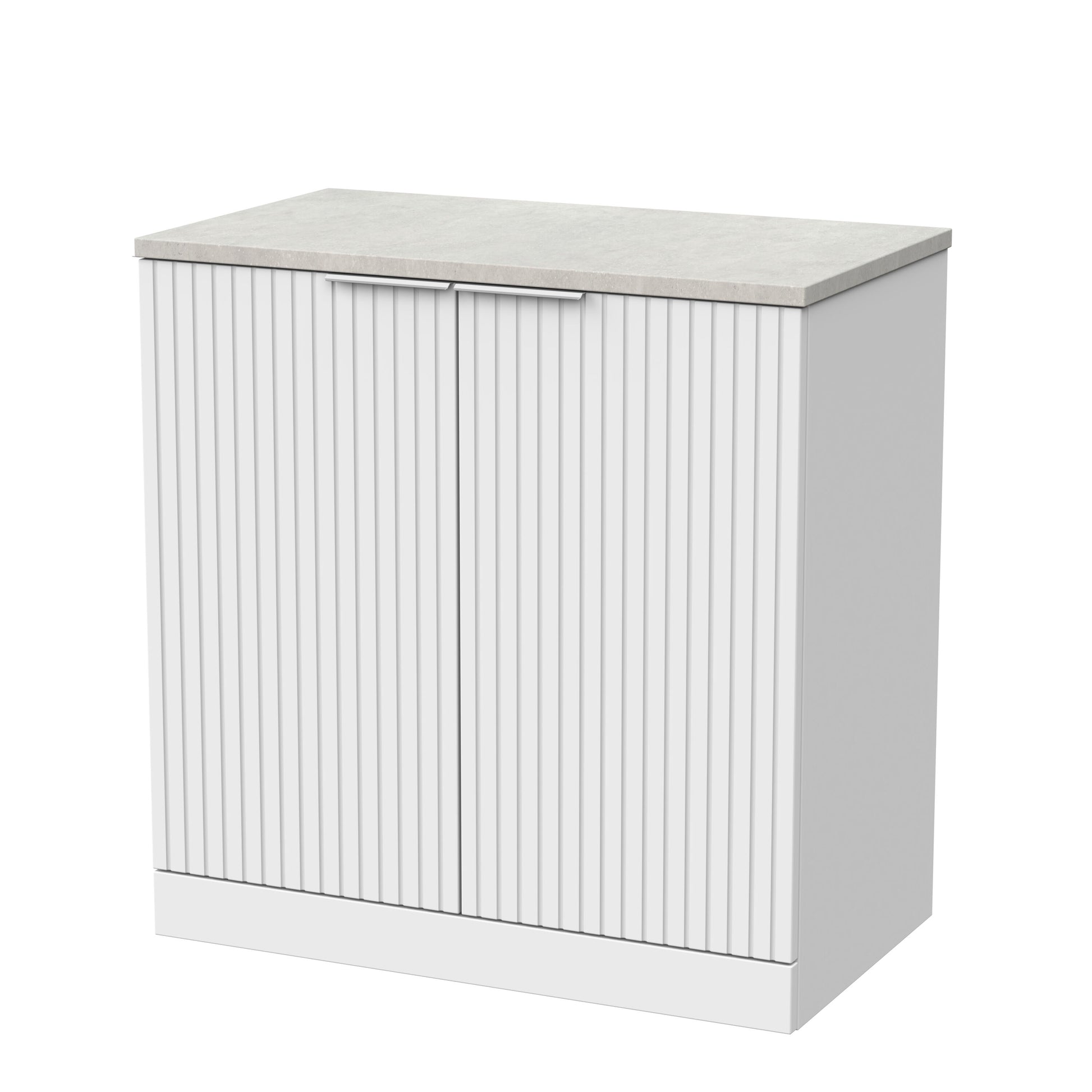 [BFLF105LSWG] Callingwood Contemporary Floor Standing 2 Door Vanity Unit with White Sparkle Laminate Worktop, Choice of Size and Colour - Cutout