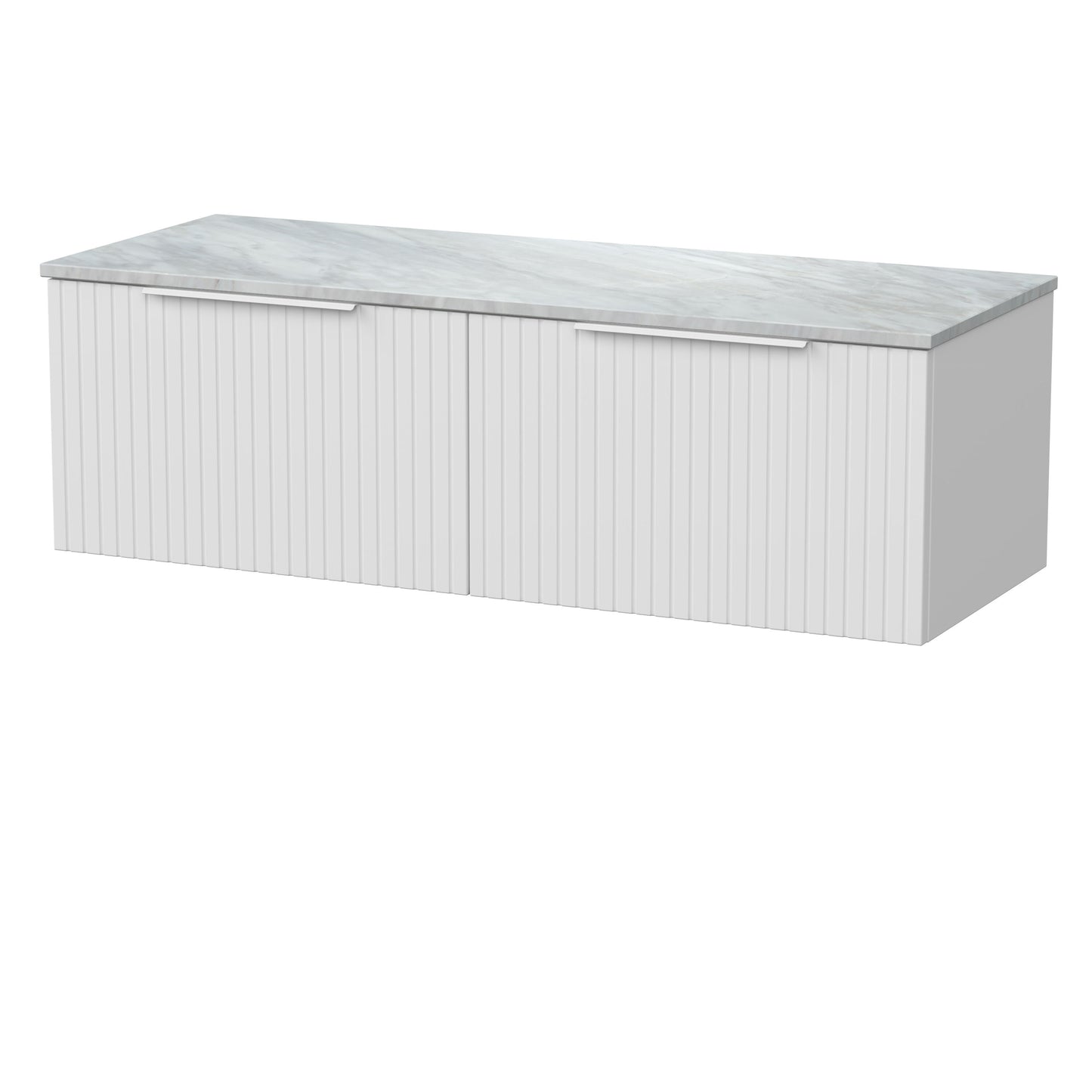[BFLF122GMT2] Callingwood Contemporary Wall Hung 2 Drawer 1200mm Vanity Unit with Grey Marble Worktop, Choice of Colour - Cutout