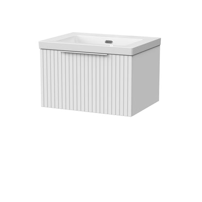 [BFLF122K] Callingwood Contemporary Wall Hung 1 Drawer Vanity Unit with 0 Tap Hole Fireclay Basin, Choice of Size and Colour - Cutout