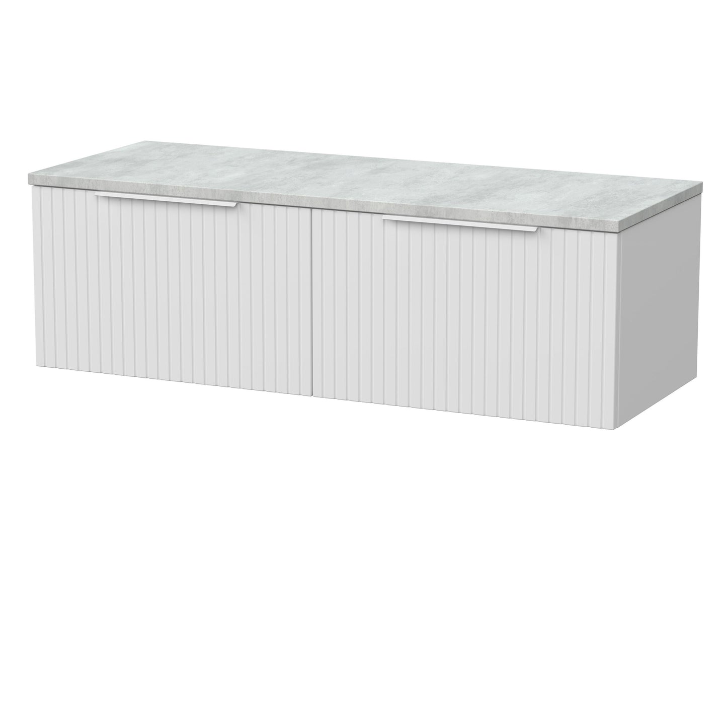 [BFLF122LBG2] Callingwood Contemporary Wall Hung 2 Drawer 1200mm Vanity Unit with Bellato Grey Laminate Worktop, Choice of Colour - Cutout
