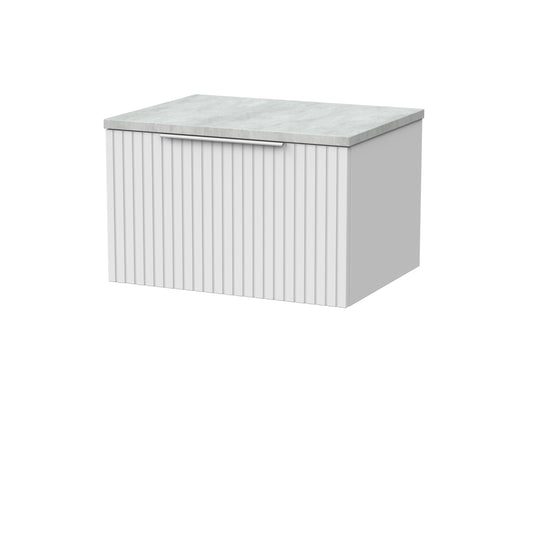 [BFLF122LBG] Callingwood Contemporary Wall Hung 1 Drawer Vanity Unit with Bellato Grey Laminate Worktop, Choice of Size and Colour - Cutout