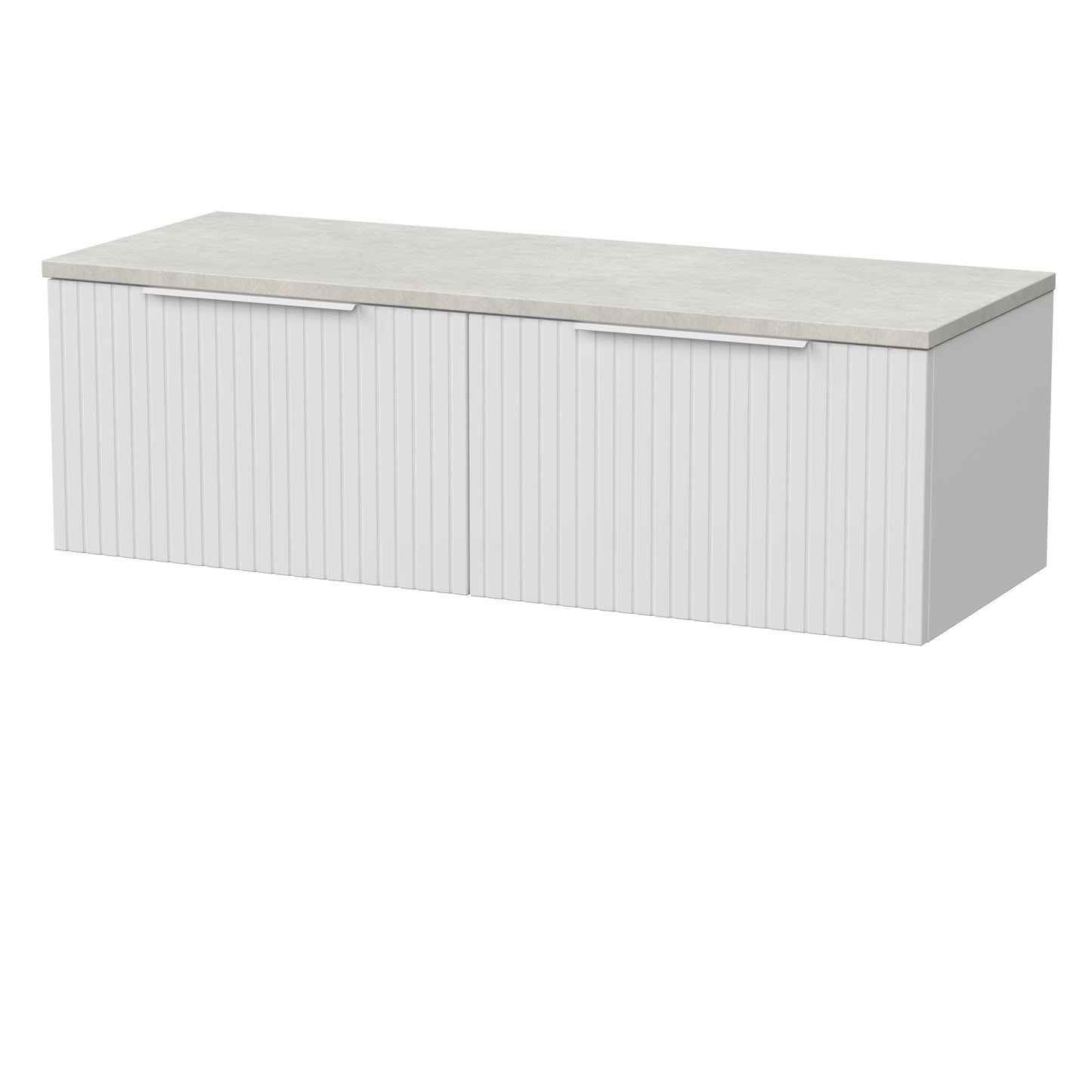 [BFLF122LSWG2] Callingwood Contemporary Wall Hung 2 Drawer 1200mm Vanity Unit with White Sparkle Laminate Worktop, Choice of Colour - Cutout
