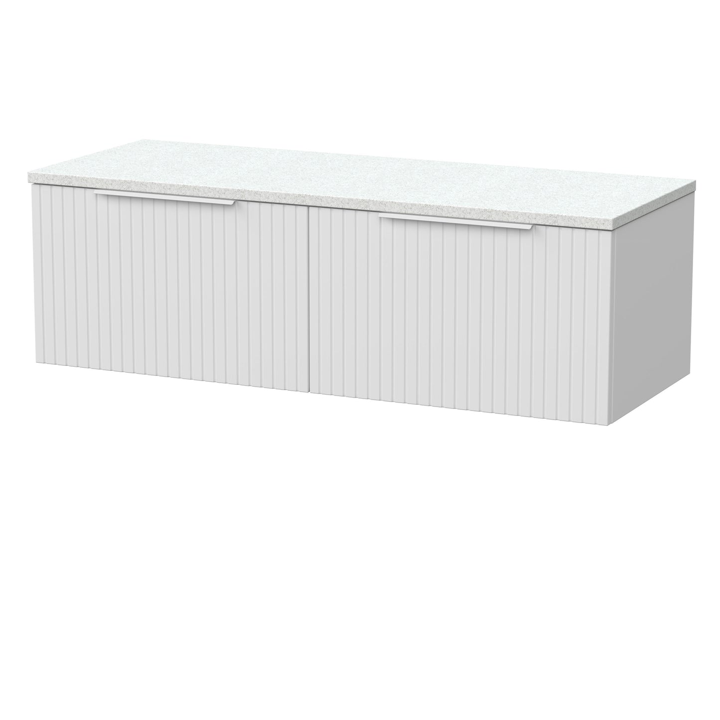 [BFLF122LWN2] Callingwood Contemporary Wall Hung 2 Drawer 1200mm Vanity Unit with White Nebula Laminate Worktop, Choice of Colour - Cutout