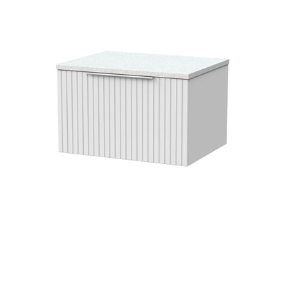 [BFLF122LWN] Callingwood Contemporary Wall Hung 1 Drawer Vanity Unit with White Nebula Laminate Worktop, Choice of Size and Colour - Cutout