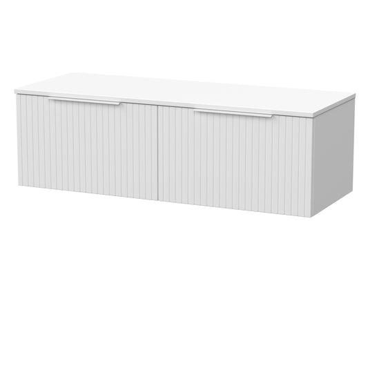 [BFLF122W2] Callingwood Contemporary Wall Hung 2 Drawer 1200mm Vanity Unit with Laminate Worktop, Choice of Colour - Cutout