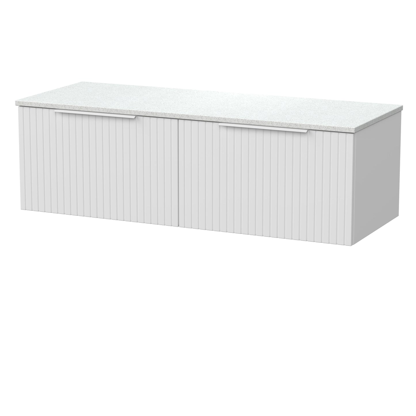 [BFLF122WMT2] Callingwood Contemporary Wall Hung 2 Drawer 1200mm Vanity Unit with White Marble Worktop, Choice of Colour - Cutout