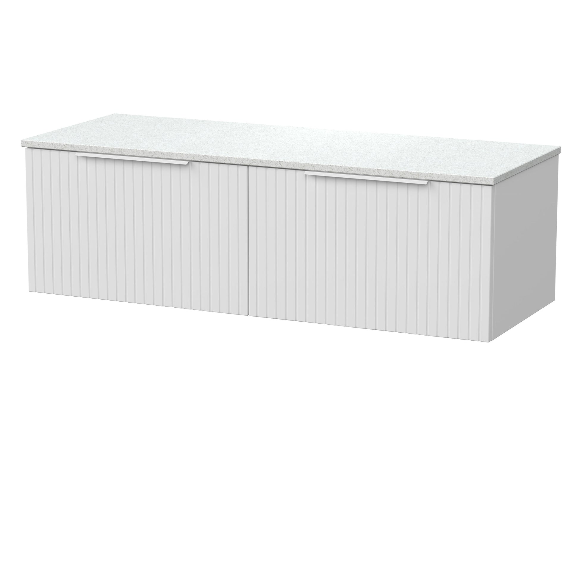 [BFLF122WMT2] Callingwood Contemporary Wall Hung 2 Drawer 1200mm Vanity Unit with White Marble Worktop, Choice of Colour - Cutout