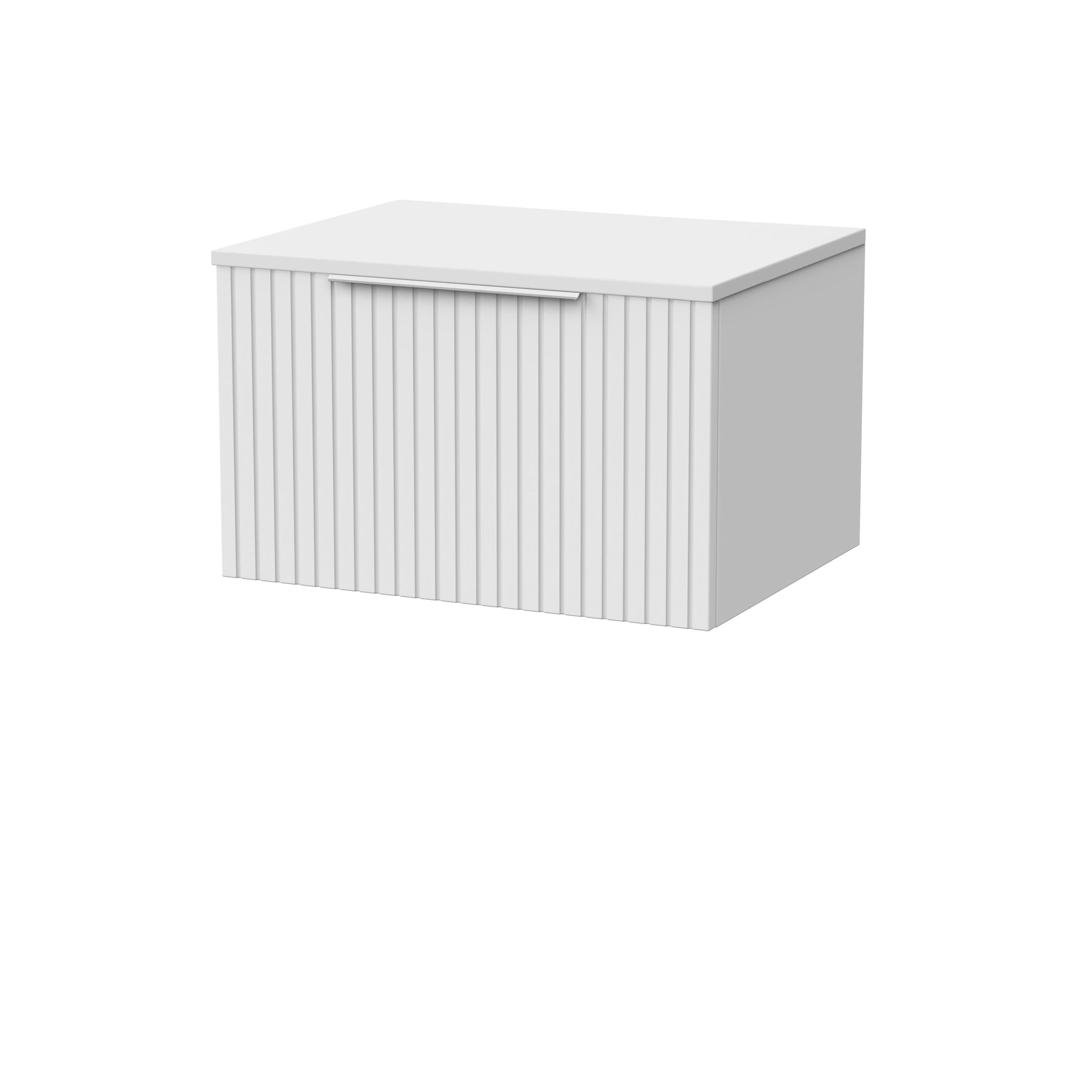 [BFLF122W] Callingwood Contemporary Wall Hung 1 Drawer Vanity Unit with Laminate Worktop, Choice of Size and Colour - Cutout