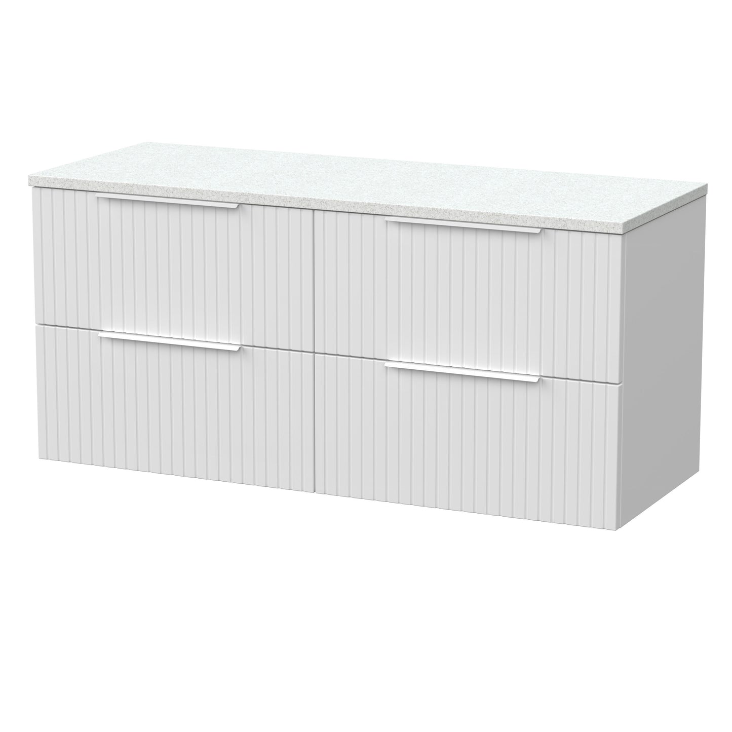 [BFLF124LWN2] Callingwood Contemporary Wall Hung 4 Drawer 1200mm Vanity Unit with White Nebula Laminate Worktop, Choice of Colour - Cutout