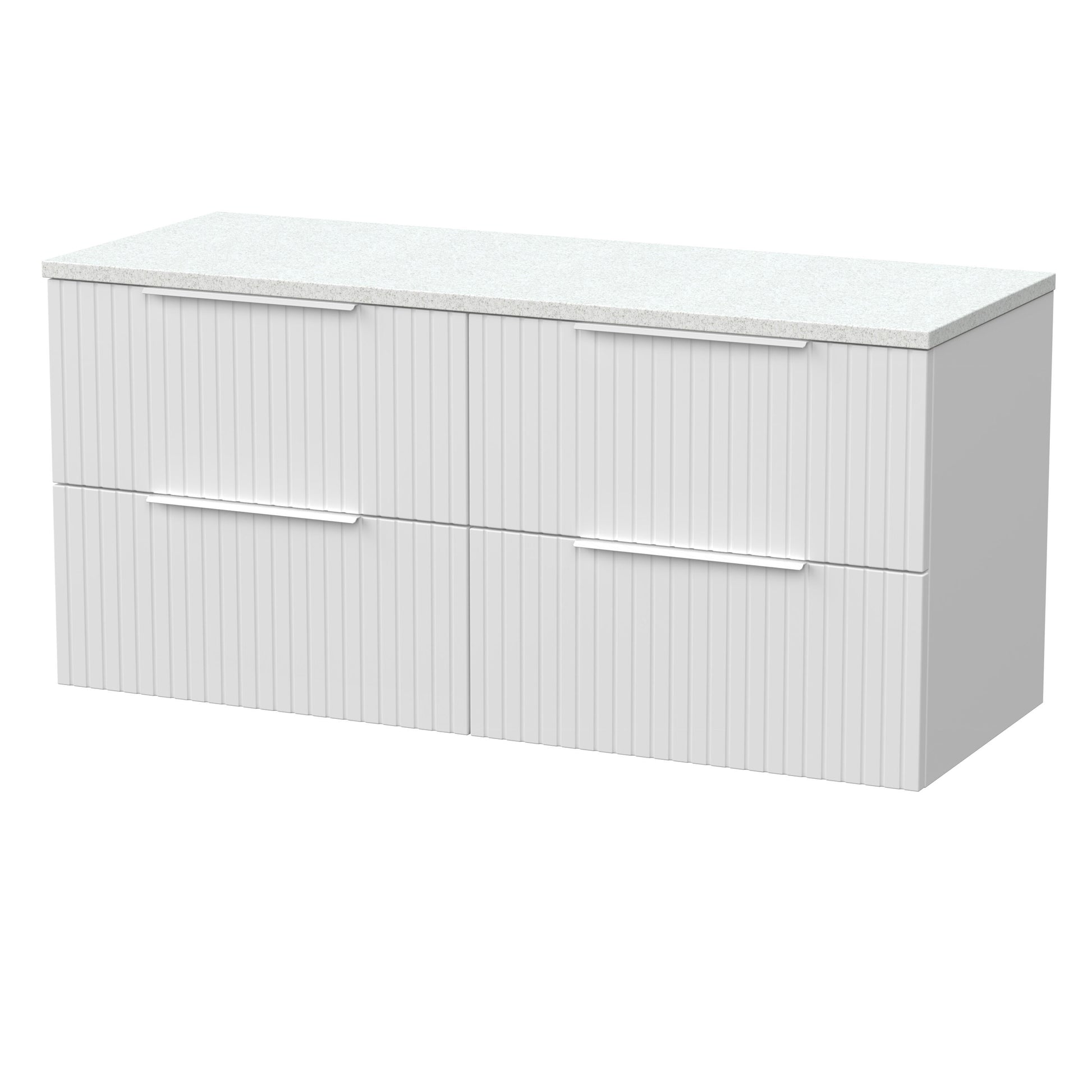 [BFLF124LWN2] Callingwood Contemporary Wall Hung 4 Drawer 1200mm Vanity Unit with White Nebula Laminate Worktop, Choice of Colour - Cutout