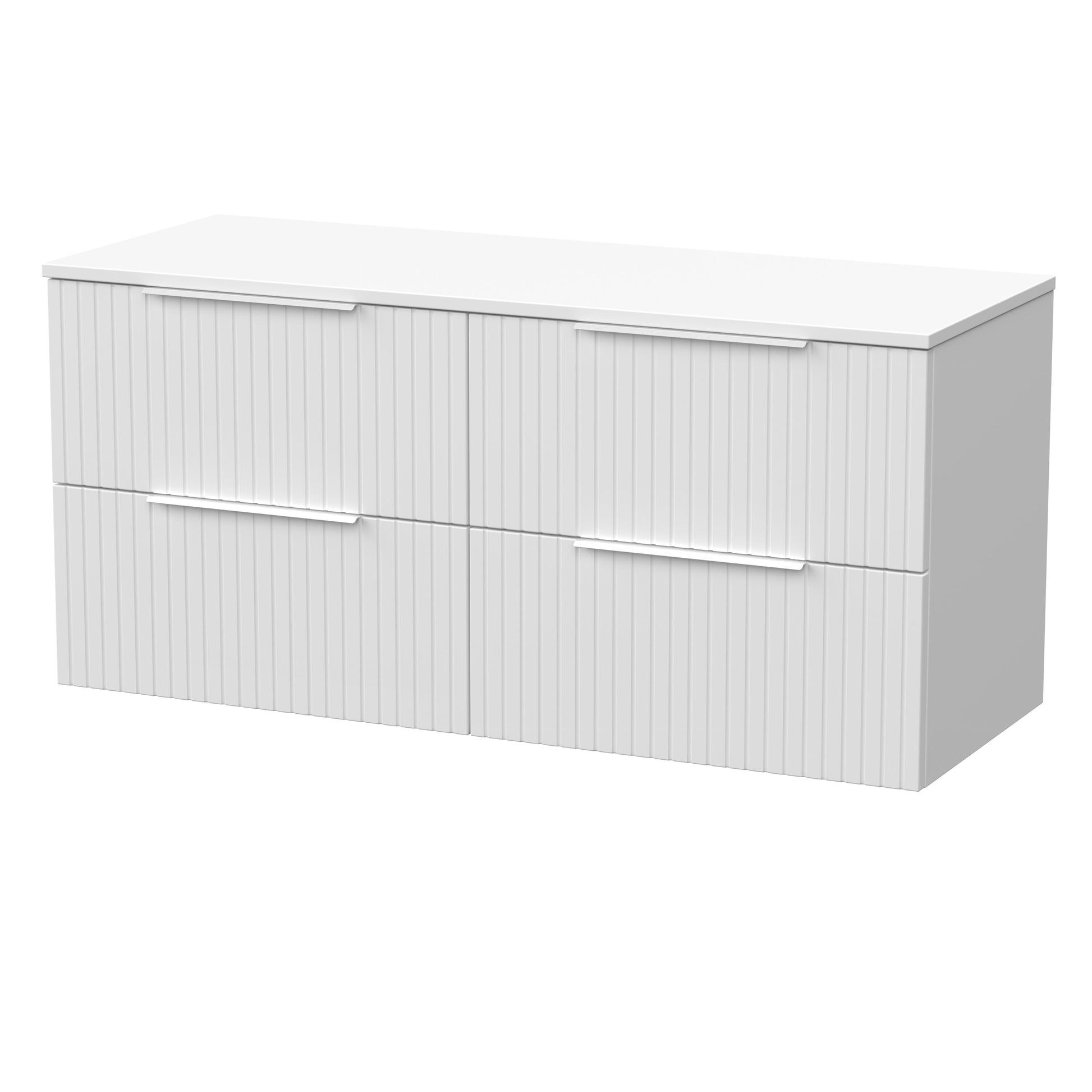 [BFLF124W2] Callingwood Contemporary Wall Hung 4 Drawer 1200mm Vanity Unit with Laminate Worktop, Choice of Colour - Cutout