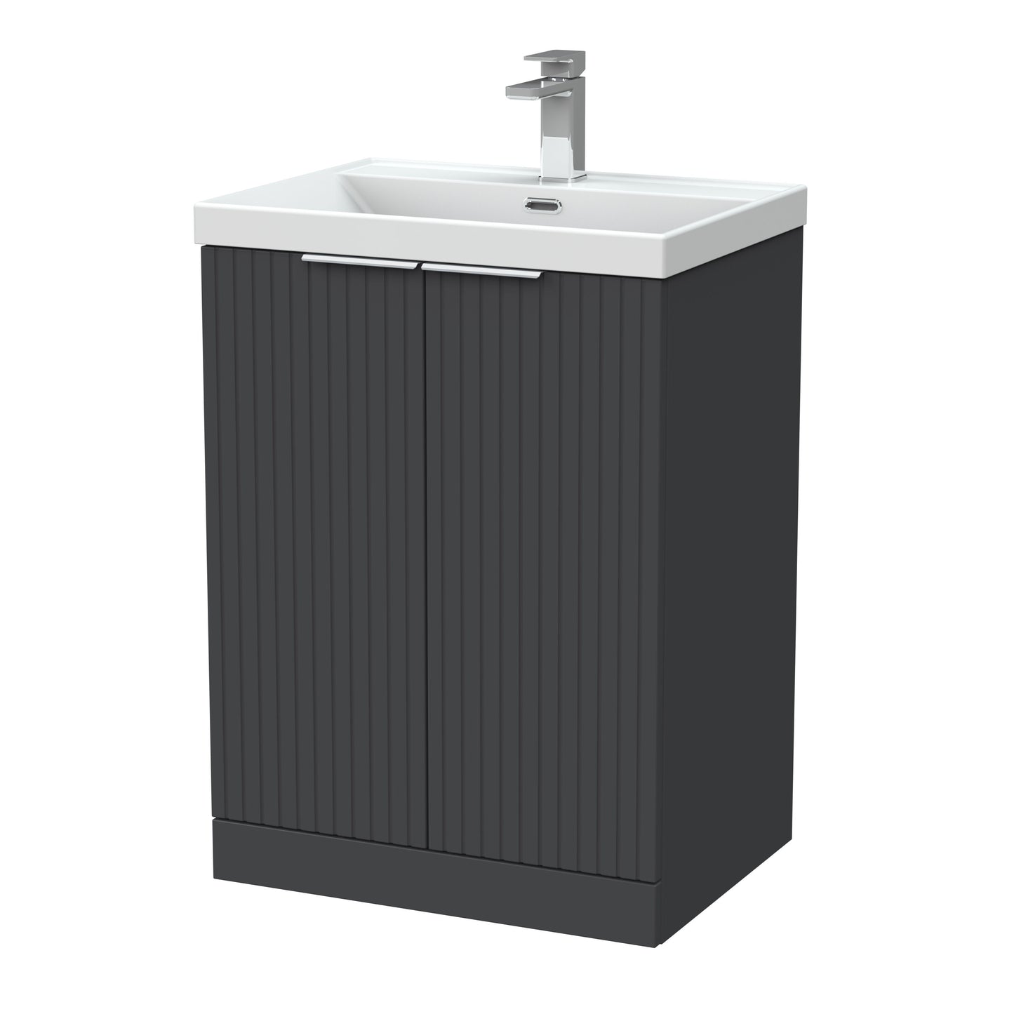 [BFLF1403E] Callingwood Contemporary Floor Standing 2 Door Vanity Unit with Thin-Edge Ceramic Basin, Choice of Size and Colour - Cutout