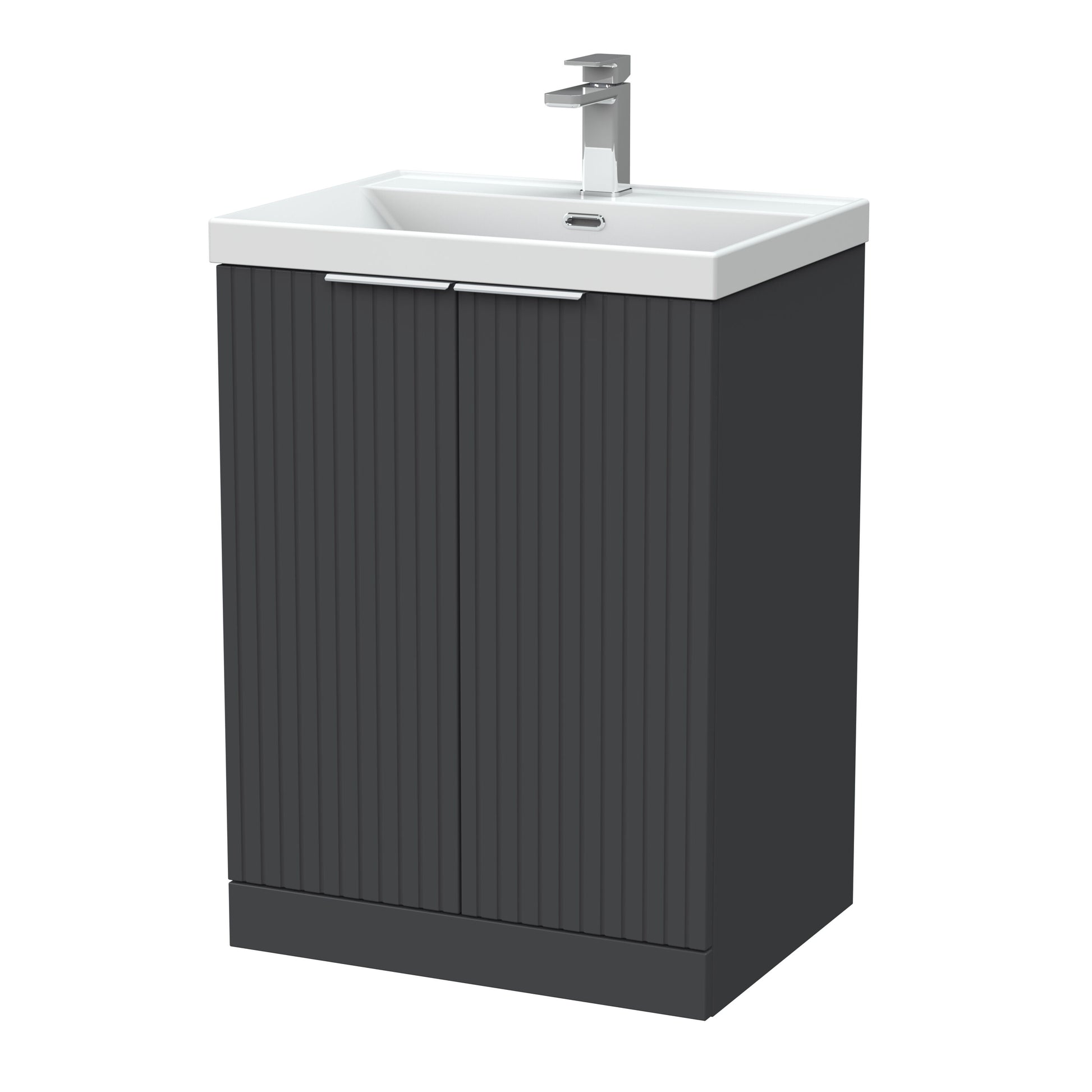 [BFLF1403E] Callingwood Contemporary Floor Standing 2 Door Vanity Unit with Thin-Edge Ceramic Basin, Choice of Size and Colour - Cutout