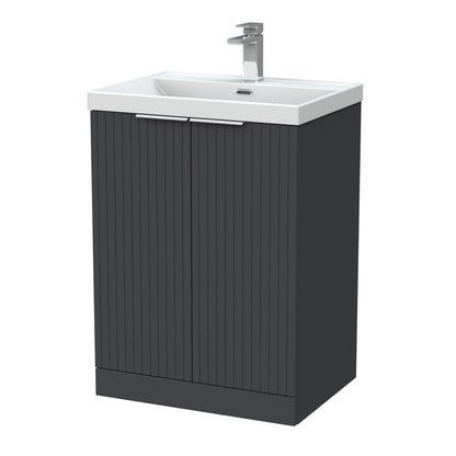 [BFLF1403E] Callingwood Contemporary Floor Standing 2 Door Vanity Unit with Thin-Edge Ceramic Basin, Choice of Size and Colour - Cutout
