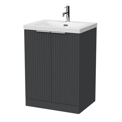 [BFLF1403L] Callingwood Contemporary Floor Standing 2 Door Vanity Unit with 1 Tap Hole Fireclay Basin, Choice of Size and Colour - Cutout
