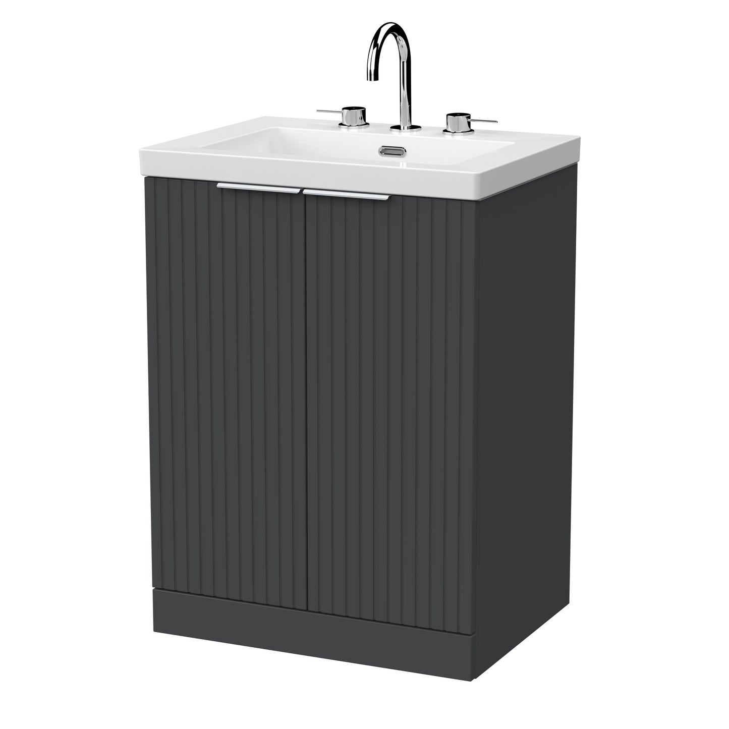 [BFLF1403M] Callingwood Contemporary Floor Standing 2 Door Vanity Unit with 3 Tap Hole Fireclay Basin, Choice of Size and Colour - Cutout