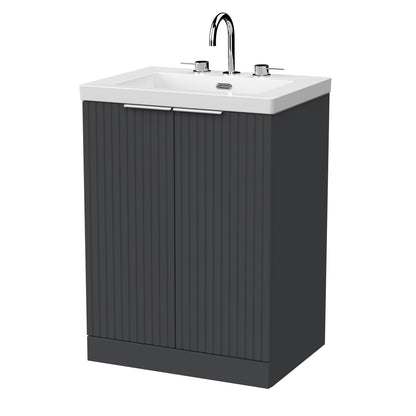 [BFLF1403M] Callingwood Contemporary Floor Standing 2 Door Vanity Unit with 3 Tap Hole Fireclay Basin, Choice of Size and Colour - Cutout