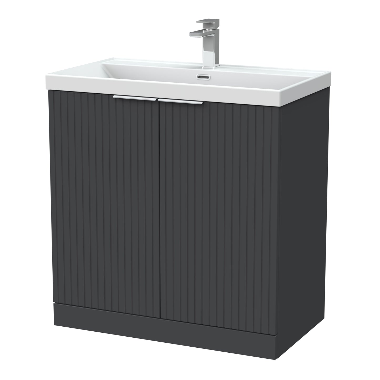 [BFLF1405E] Callingwood Contemporary Floor Standing 2 Door Vanity Unit with Thin-Edge Ceramic Basin, Choice of Size and Colour - Cutout
