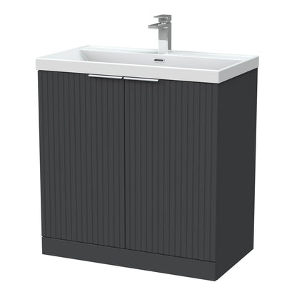 [BFLF1405E] Callingwood Contemporary Floor Standing 2 Door Vanity Unit with Thin-Edge Ceramic Basin, Choice of Size and Colour - Cutout