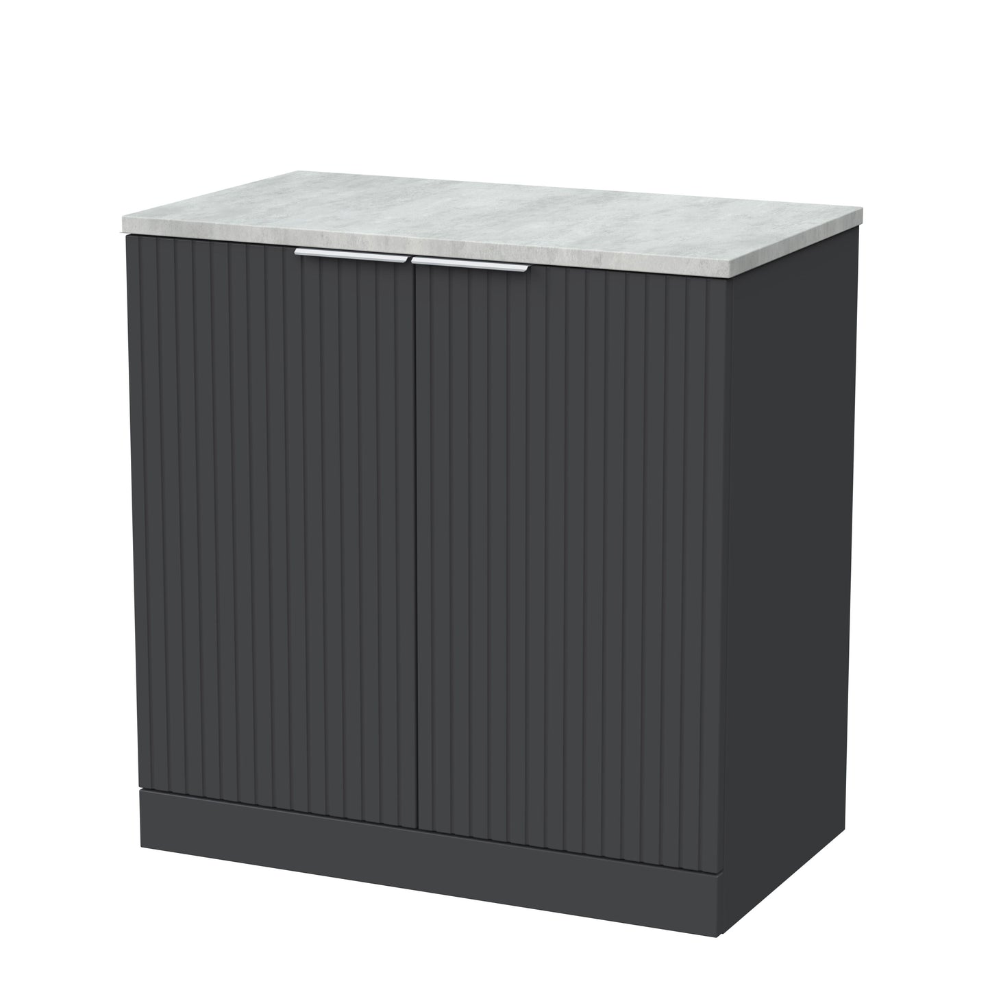 [BFLF1405LBG] Callingwood Contemporary Floor Standing 2 Door Vanity Unit with Bellato Grey Laminate Worktop, Choice of Size and Colour - Cutout