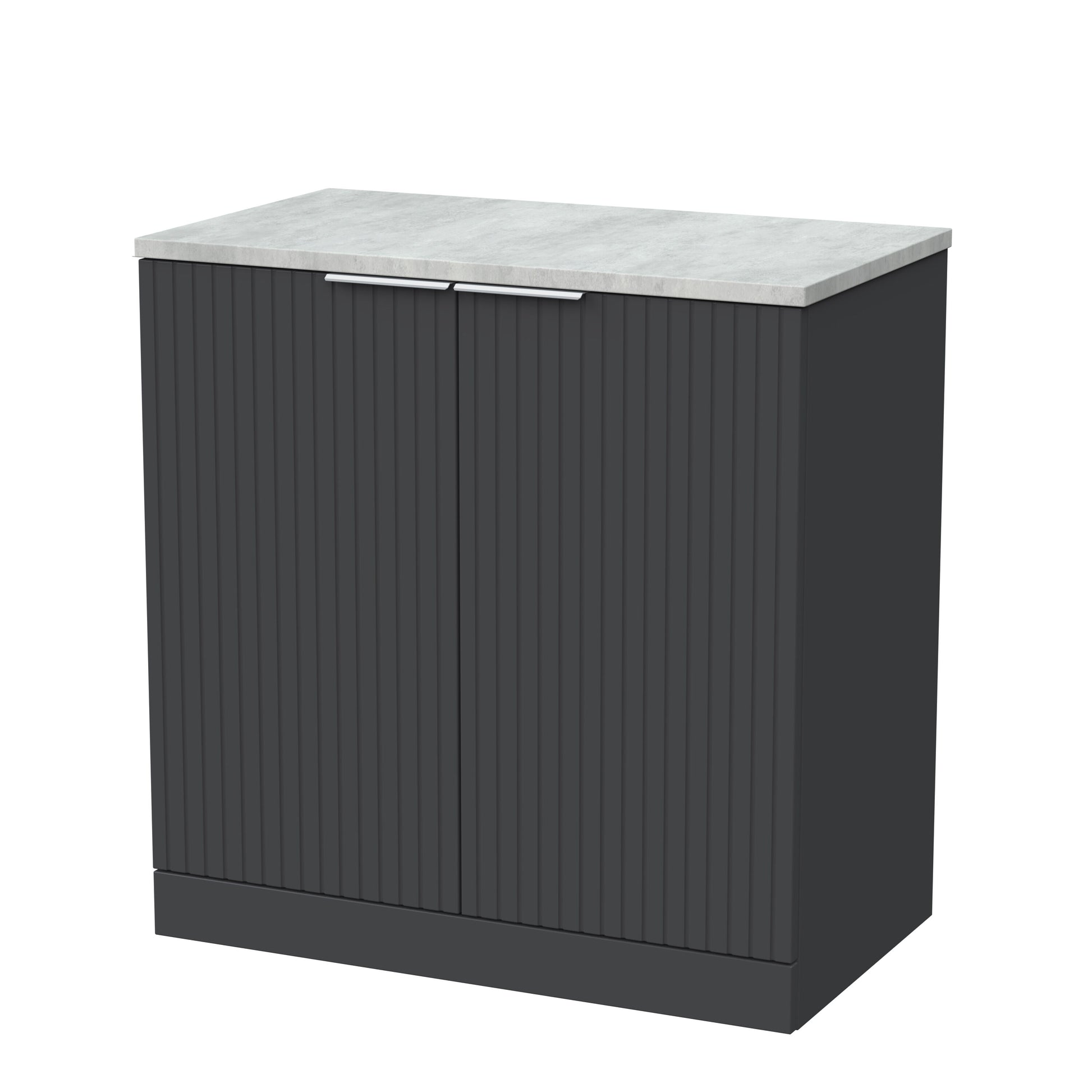 [BFLF1405LBG] Callingwood Contemporary Floor Standing 2 Door Vanity Unit with Bellato Grey Laminate Worktop, Choice of Size and Colour - Cutout