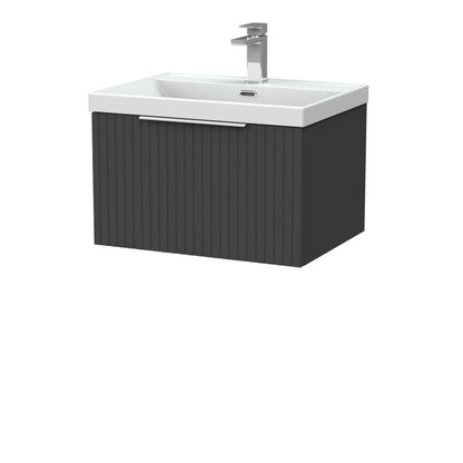 [BFLF1422E] Callingwood Contemporary Wall Hung 1 Drawer Vanity Unit with Thin-Edge Ceramic Basin, Choice of Size and Colour - Cutout