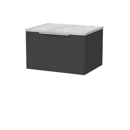 [BFLF1422LBG] Callingwood Contemporary Wall Hung 1 Drawer Vanity Unit with Bellato Grey Laminate Worktop, Choice of Size and Colour - Cutout