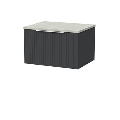 [BFLF1422LMP] Callingwood Contemporary Wall Hung 1 Drawer Vanity Unit with Marble Plaster Laminate Worktop, Choice of Size and Colour - Cutout