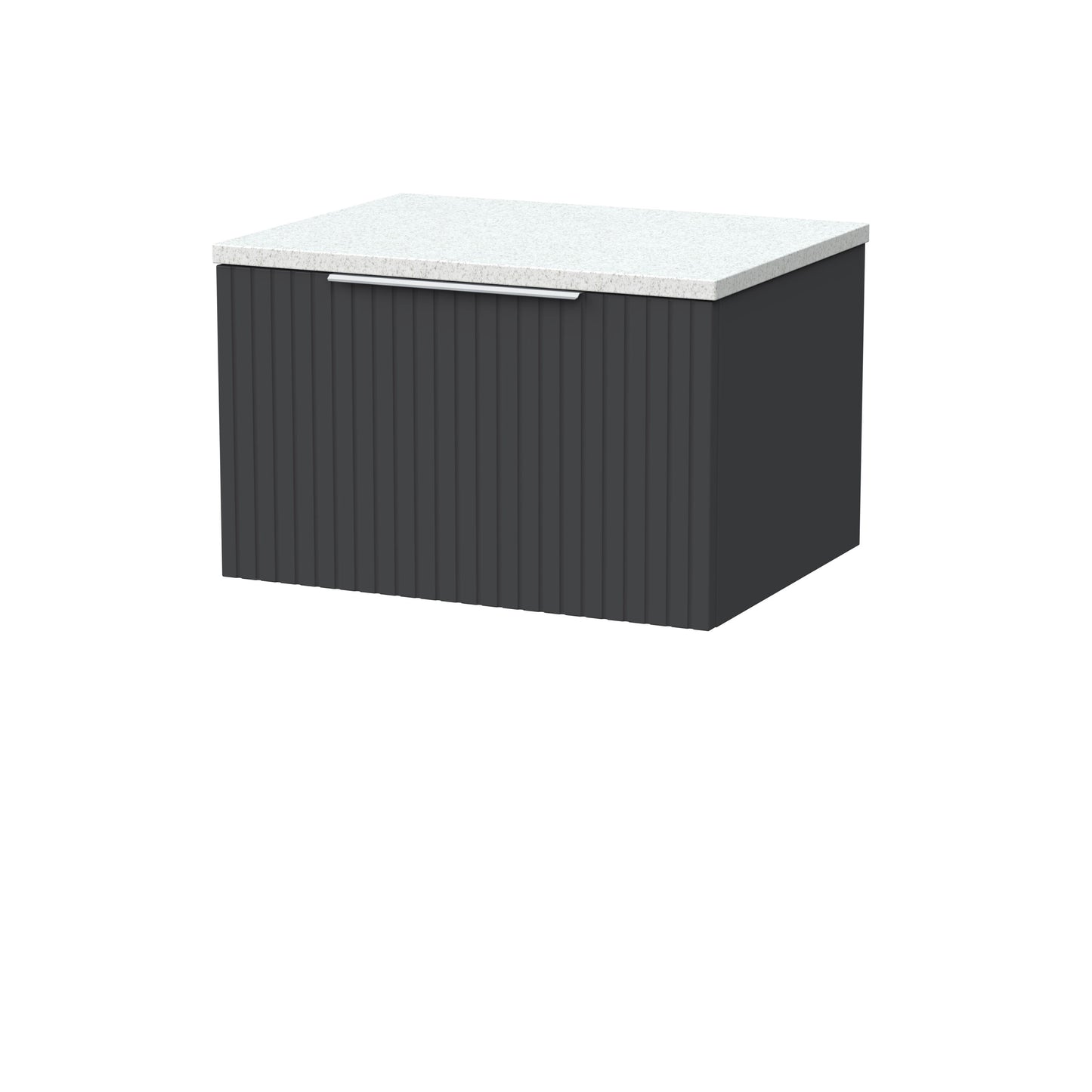 [BFLF1422LWN] Callingwood Contemporary Wall Hung 1 Drawer Vanity Unit with White Nebula Laminate Worktop, Choice of Size and Colour - Cutout