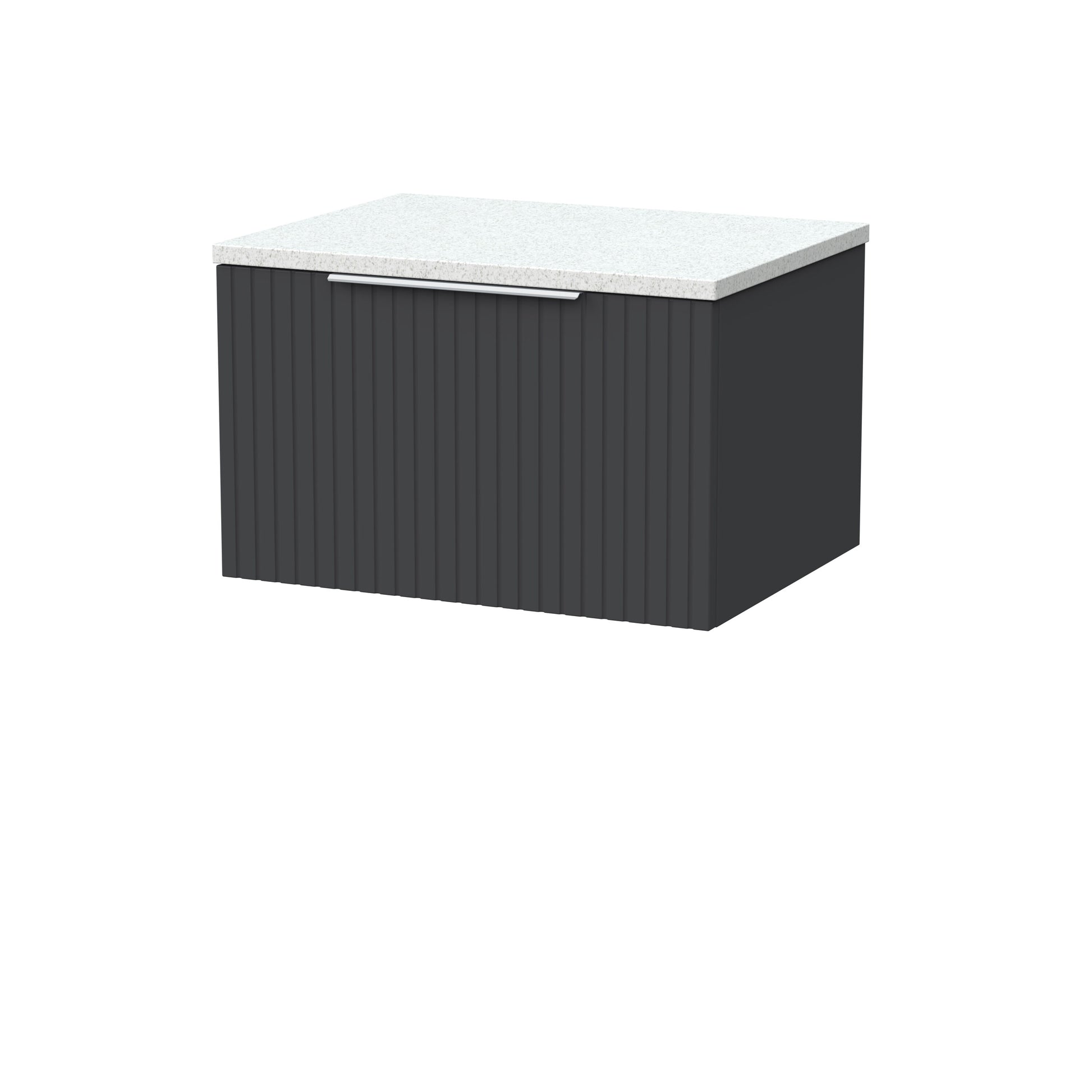 [BFLF1422LWN] Callingwood Contemporary Wall Hung 1 Drawer Vanity Unit with White Nebula Laminate Worktop, Choice of Size and Colour - Cutout