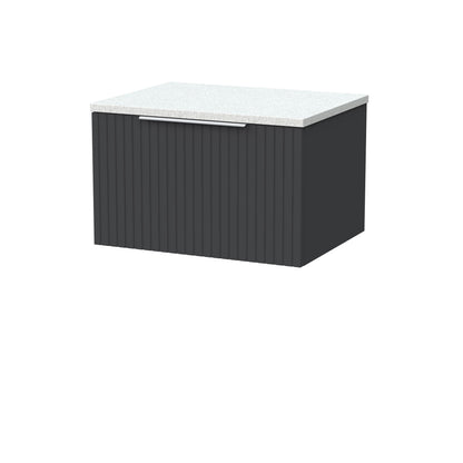 [BFLF1422LWN] Callingwood Contemporary Wall Hung 1 Drawer Vanity Unit with White Nebula Laminate Worktop, Choice of Size and Colour - Cutout