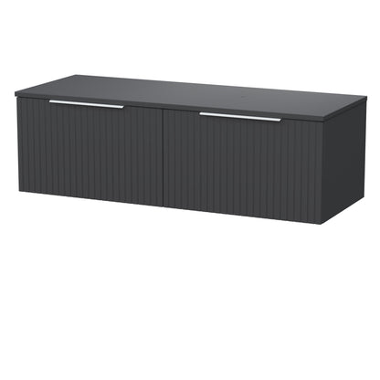 [BFLF1422W2] Callingwood Contemporary Wall Hung 2 Drawer 1200mm Vanity Unit with Laminate Worktop, Choice of Colour - Cutout
