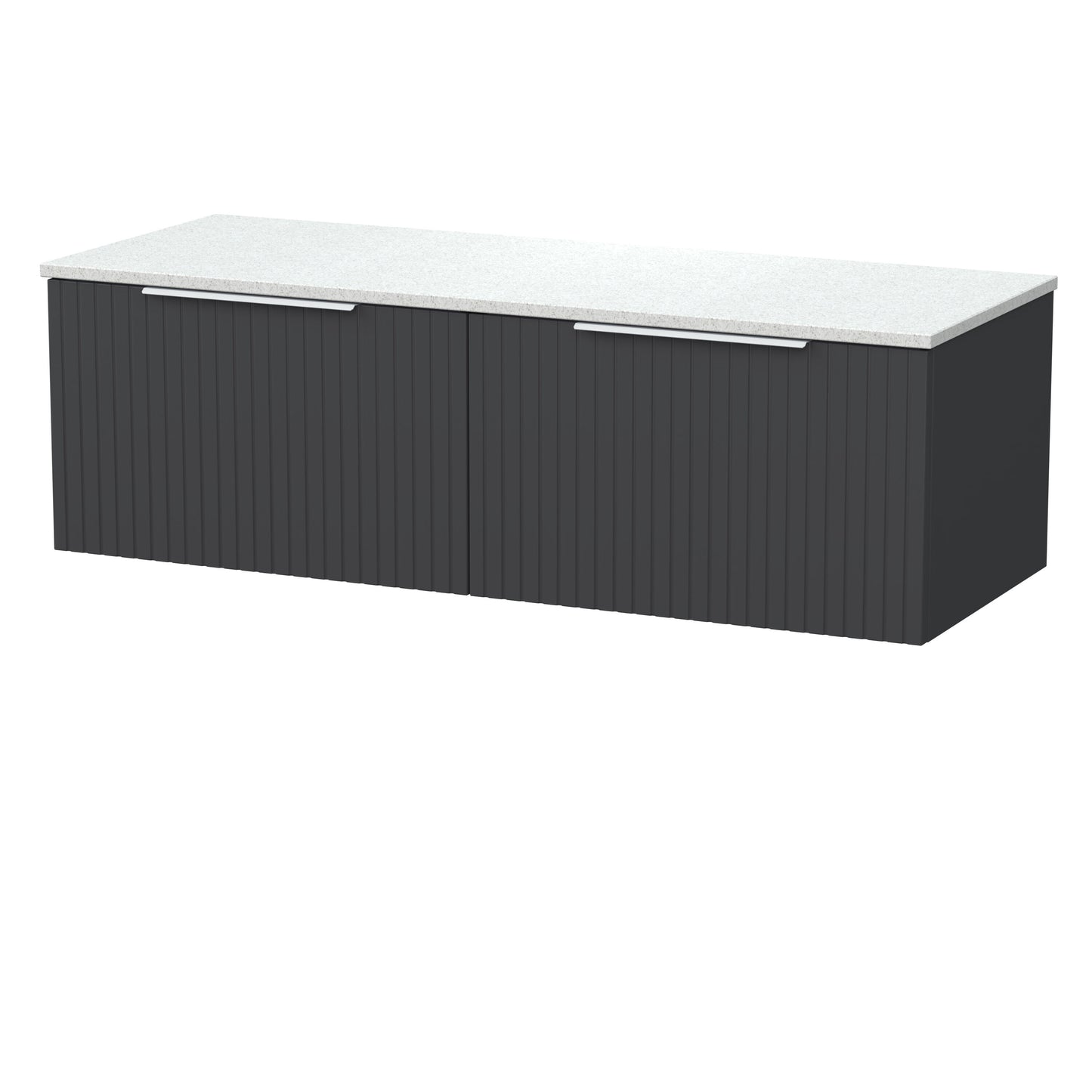 [BFLF1422WMT2] Callingwood Contemporary Wall Hung 2 Drawer 1200mm Vanity Unit with White Marble Worktop, Choice of Colour - Cutout