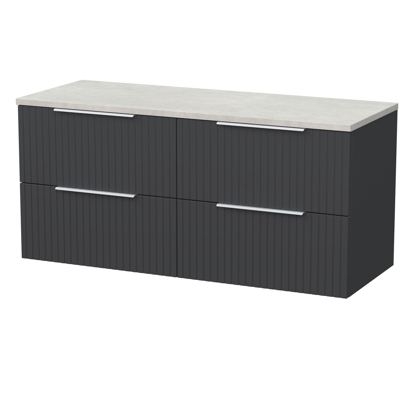 [BFLF1424LSWG2] Callingwood Contemporary Wall Hung 4 Drawer 1200mm Vanity Unit with White Sparkle Laminate Worktop, Choice of Colour - Cutout