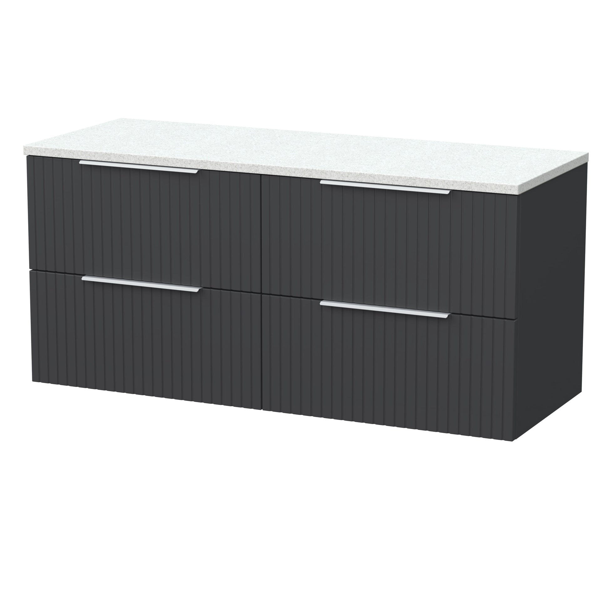 [BFLF1424LWN2] Callingwood Contemporary Wall Hung 4 Drawer 1200mm Vanity Unit with White Nebula Laminate Worktop, Choice of Colour - Cutout