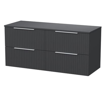 [BFLF1424W2] Callingwood Contemporary Wall Hung 4 Drawer 1200mm Vanity Unit with Laminate Worktop, Choice of Colour - Cutout