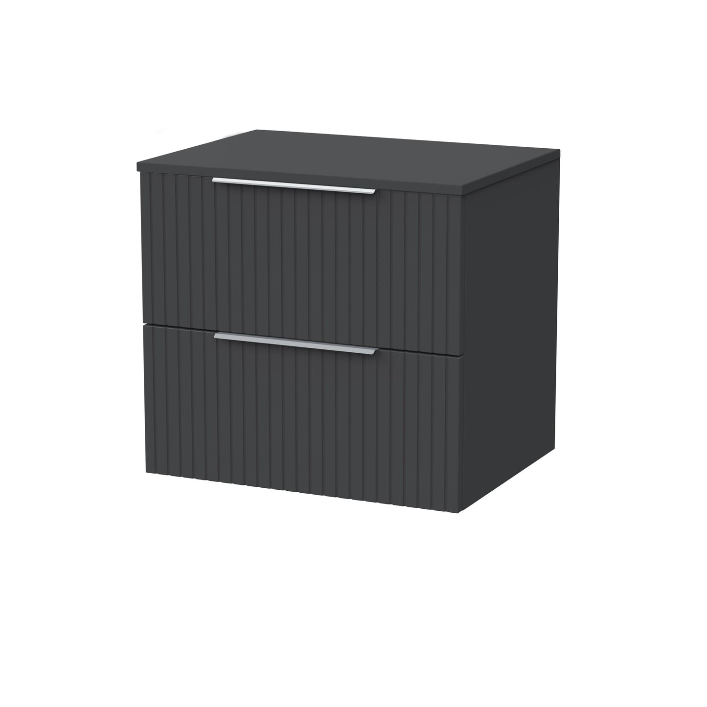 [BFLF1424W] Callingwood Contemporary Wall Hung 2 Drawer Vanity Unit with Laminate Worktop, Choice of Size and Colour - Cutout
