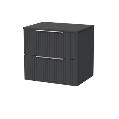 [BFLF1424W] Callingwood Contemporary Wall Hung 2 Drawer Vanity Unit with Laminate Worktop, Choice of Size and Colour - Cutout