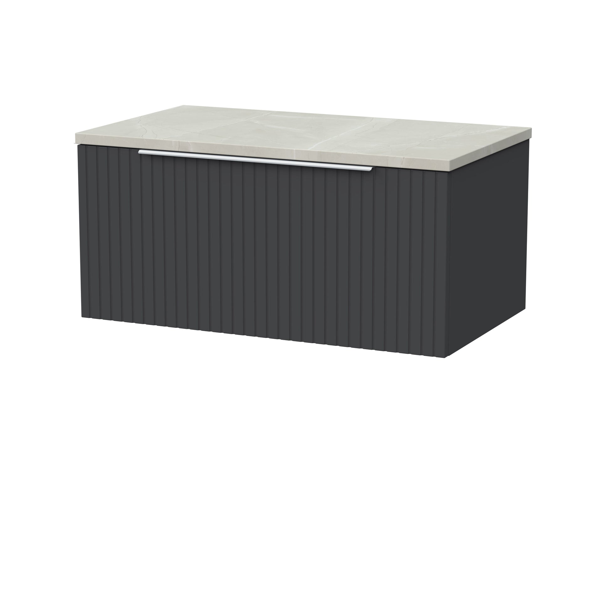 [BFLF1425LMP] Callingwood Contemporary Wall Hung 1 Drawer Vanity Unit with Marble Plaster Laminate Worktop, Choice of Size and Colour - Cutout