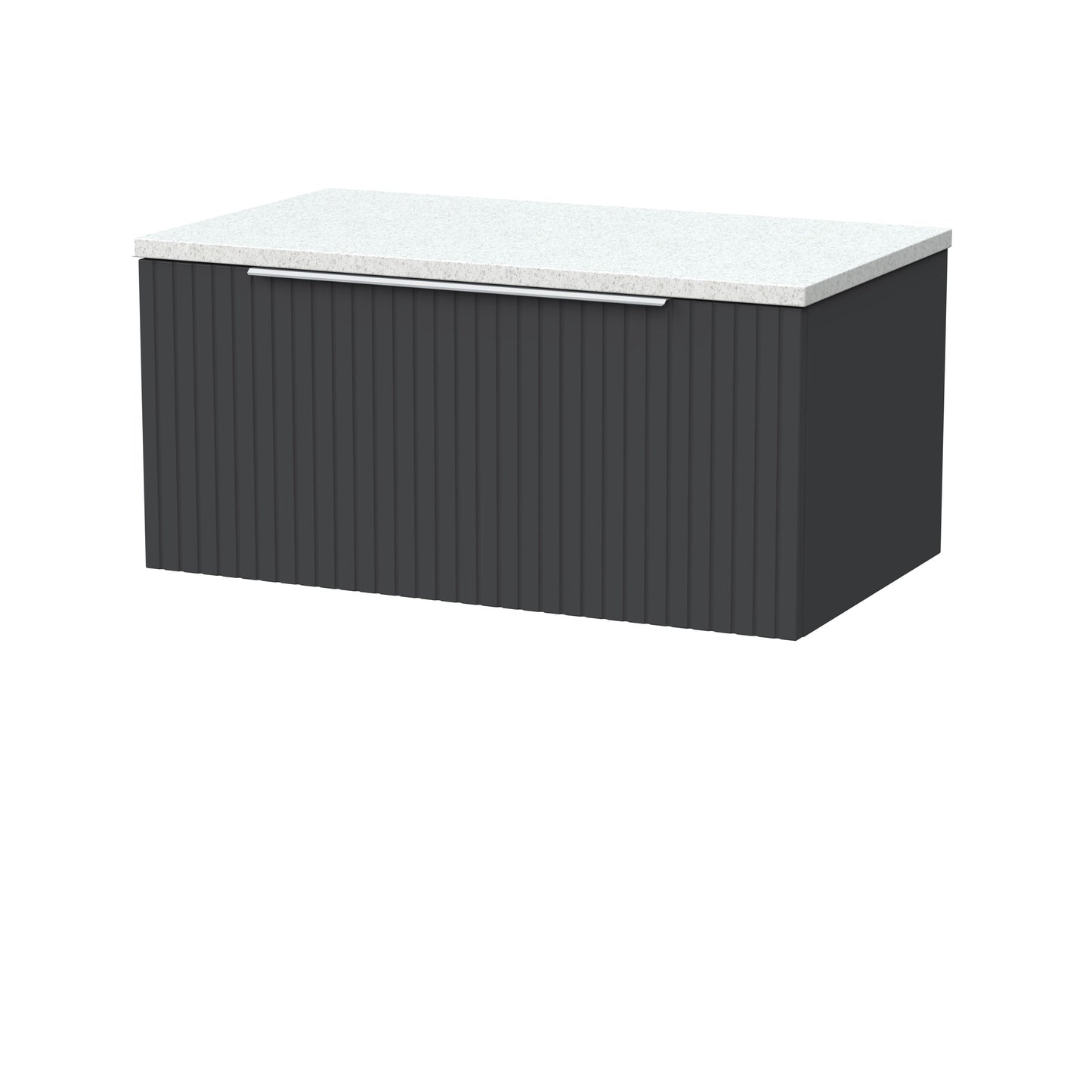 [BFLF1425LWN] Callingwood Contemporary Wall Hung 1 Drawer Vanity Unit with White Nebula Laminate Worktop, Choice of Size and Colour - Cutout