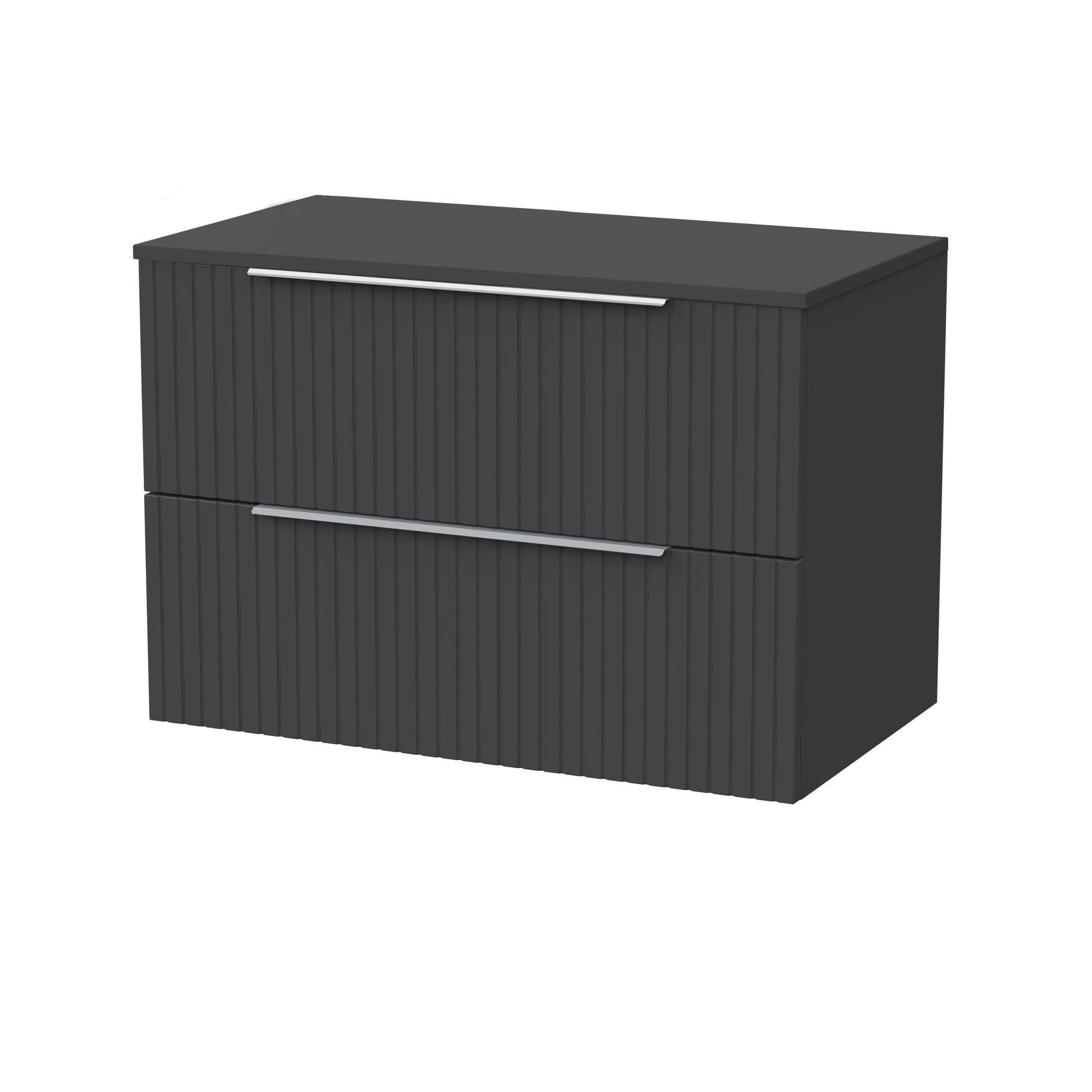 [BFLF1426W] Callingwood Contemporary Wall Hung 2 Drawer Vanity Unit with Laminate Worktop, Choice of Size and Colour - Cutout