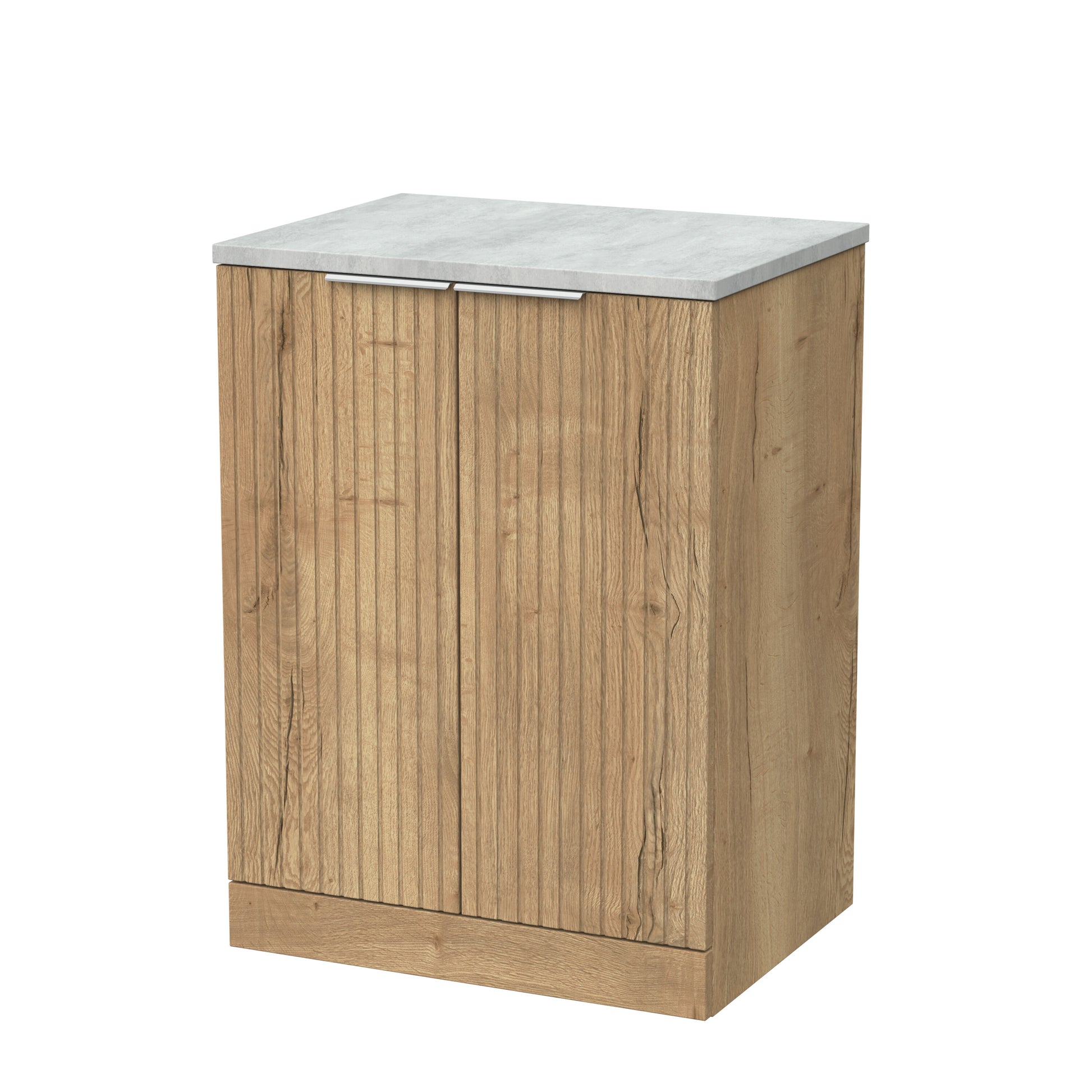 [BFLF1803LBG] Callingwood Contemporary Floor Standing 2 Door Vanity Unit with Bellato Grey Laminate Worktop, Choice of Size and Colour - Cutout