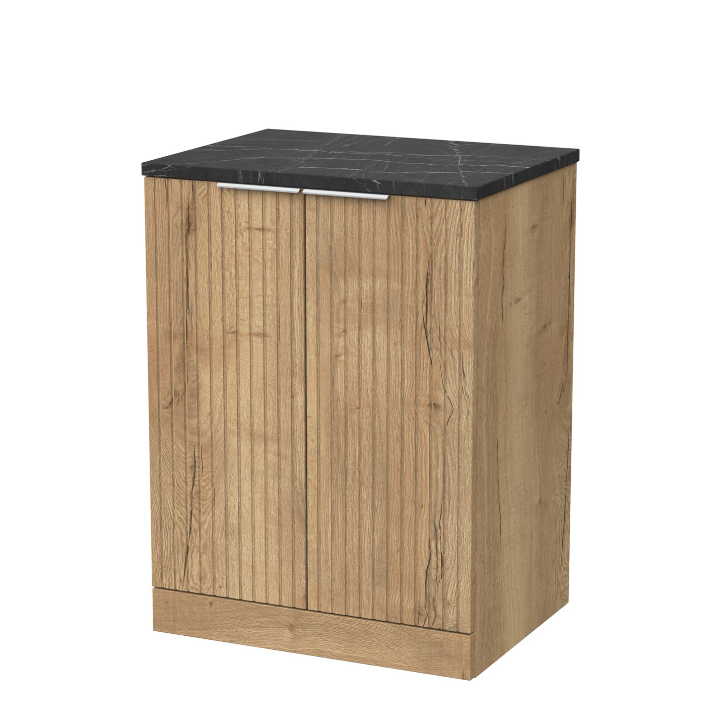 [BFLF1803LBP] Callingwood Contemporary Floor Standing 2 Door Vanity Unit with Black Pietra Marble Laminate Worktop, Choice of Size and Colour - Cutout