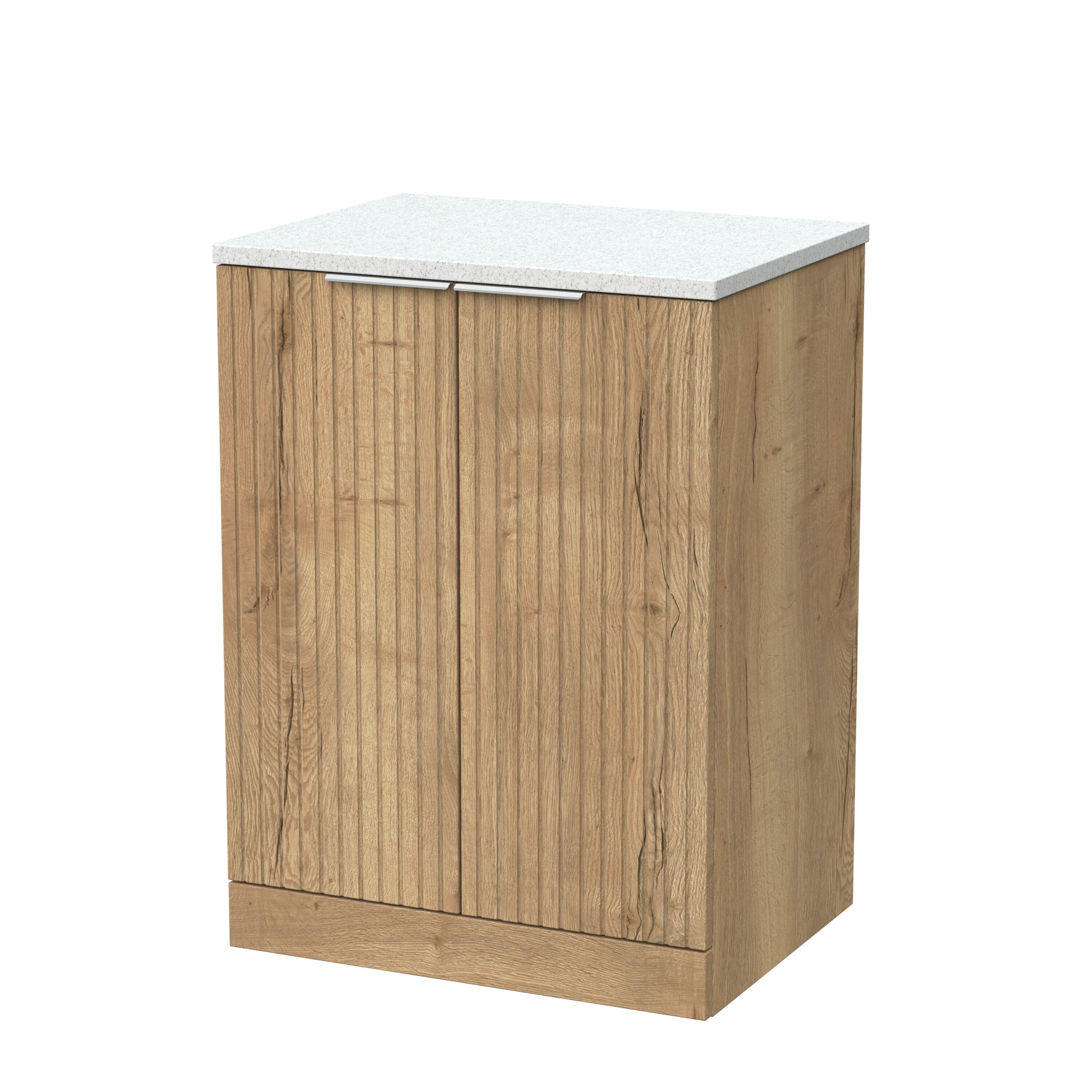 [BFLF1803LWN] Callingwood Contemporary Floor Standing 2 Door Vanity Unit with White Nebula Laminate Worktop, Choice of Size and Colour - Cutout