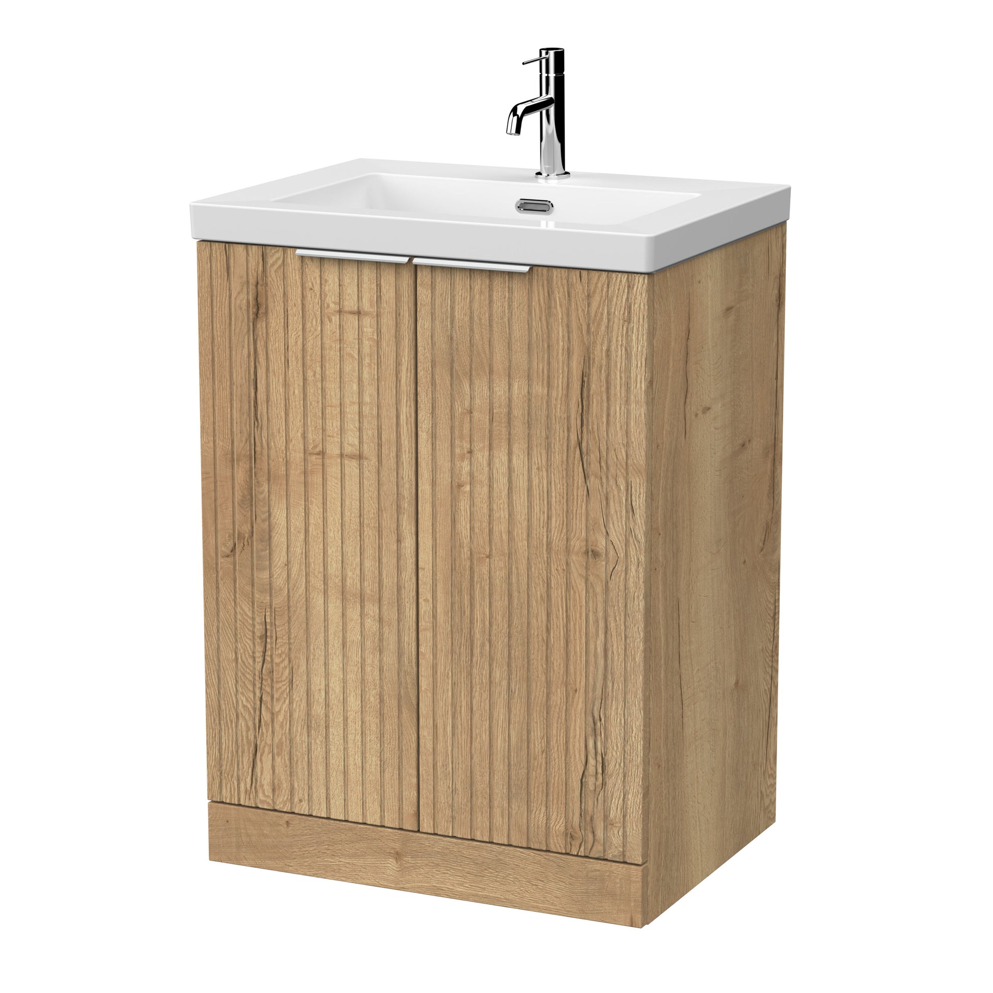 [BFLF1803L] Callingwood Contemporary Floor Standing 2 Door Vanity Unit with 1 Tap Hole Fireclay Basin, Choice of Size and Colour - Cutout