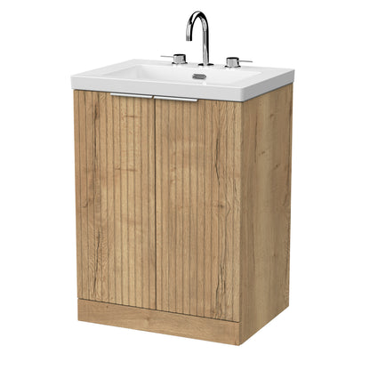 [BFLF1803M] Callingwood Contemporary Floor Standing 2 Door Vanity Unit with 3 Tap Hole Fireclay Basin, Choice of Size and Colour - Cutout