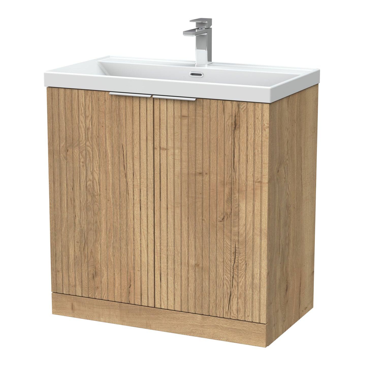 [BFLF1805E] Callingwood Contemporary Floor Standing 2 Door Vanity Unit with Thin-Edge Ceramic Basin, Choice of Size and Colour - Cutout