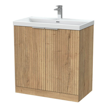 [BFLF1805E] Callingwood Contemporary Floor Standing 2 Door Vanity Unit with Thin-Edge Ceramic Basin, Choice of Size and Colour - Cutout