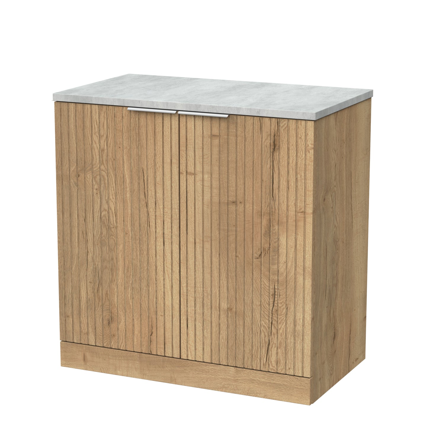 [BFLF1805LBG] Callingwood Contemporary Floor Standing 2 Door Vanity Unit with Bellato Grey Laminate Worktop, Choice of Size and Colour - Cutout
